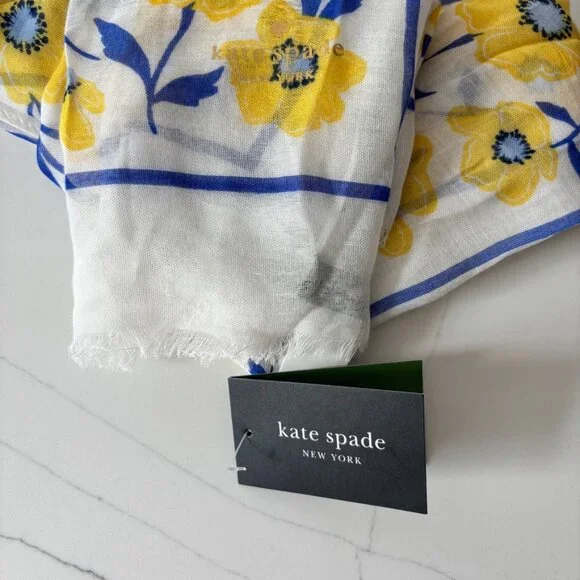 Kate Spade New York Women's Oblong Floral Lightweight Scarf Shawl NWT $98
